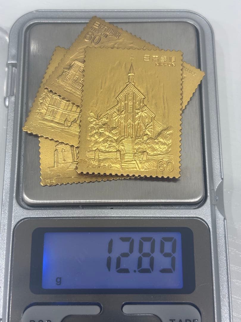 希少　切手型　松本徽章工業　純金　金属工芸品　12g 純金×純銅 K24