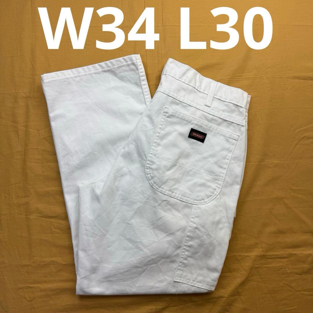 美品　dickies ペインターパンツ　ホワイト　W34 L30 ディッキーズ