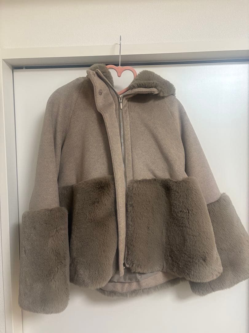 sati【美品】アストリアオディール　ファー切り替えコート