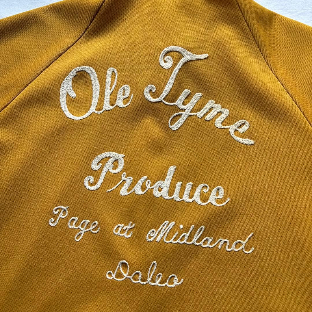 ANGEL TOWN ハーフジップ　ボーリングシャツ　イエロー　刺繍　サイズ38