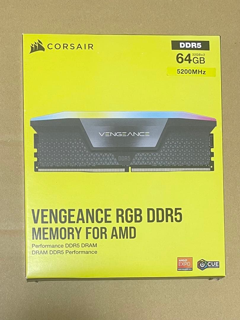 CORSAIR DDR5-5200MHz VENGEANCE 32gb×2枚