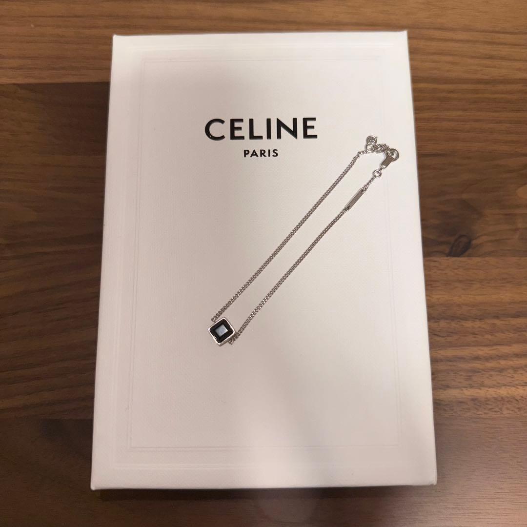 たかたか CELINE シルバー アンクレット オニキス シルバー925