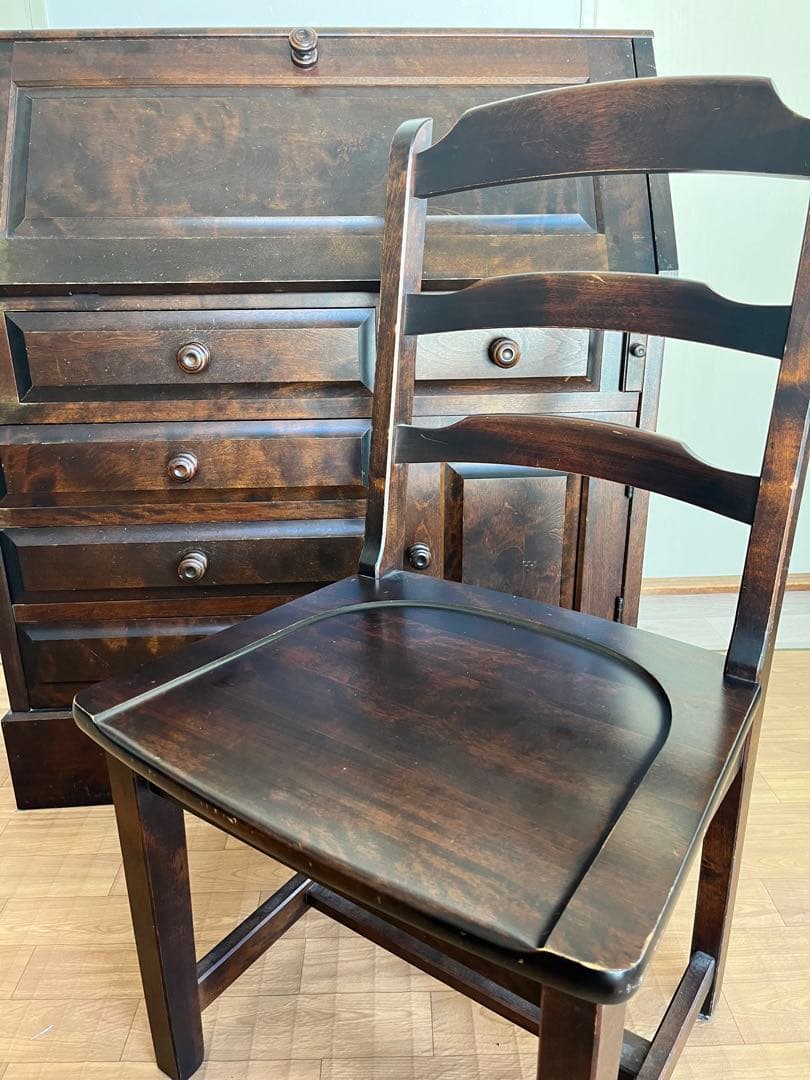 北海道民芸家具 木製デスクチェア