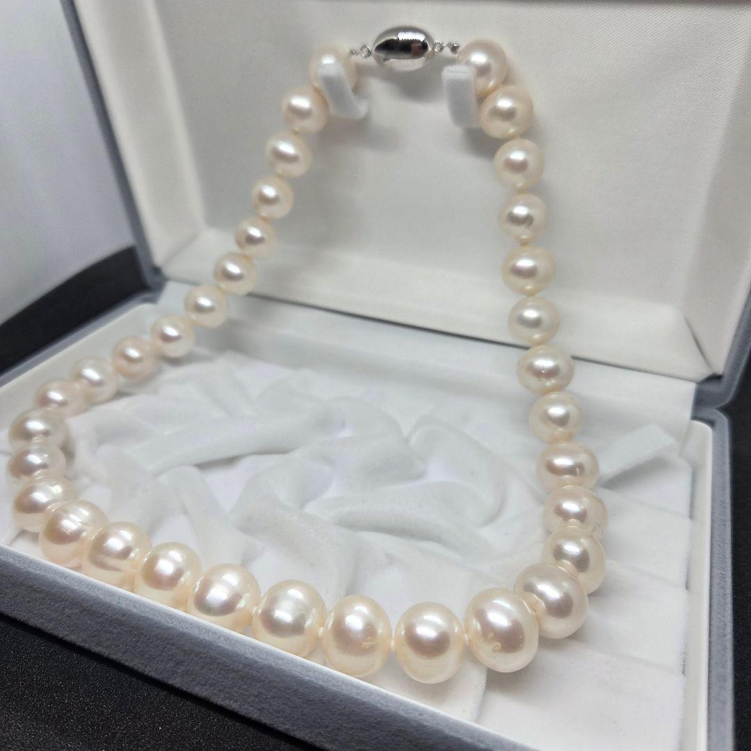 超大玉　本真珠 パール　ネックレス シルバー留め具　12mm