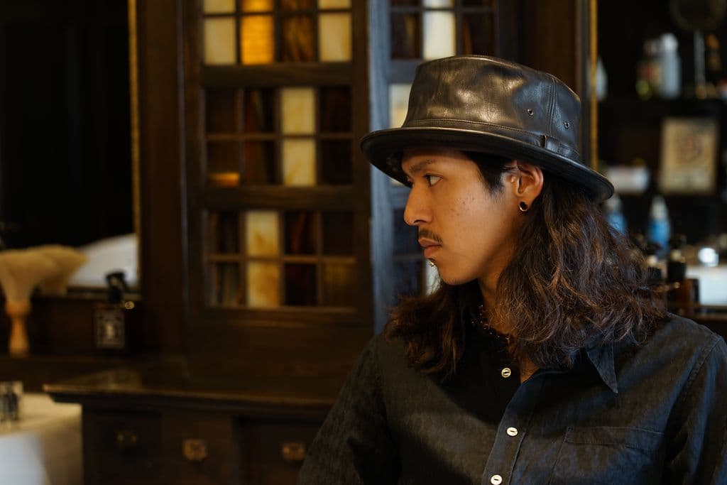 極美品　希少　ミスターファットマン　レザーハット　日本製　RRL　schott