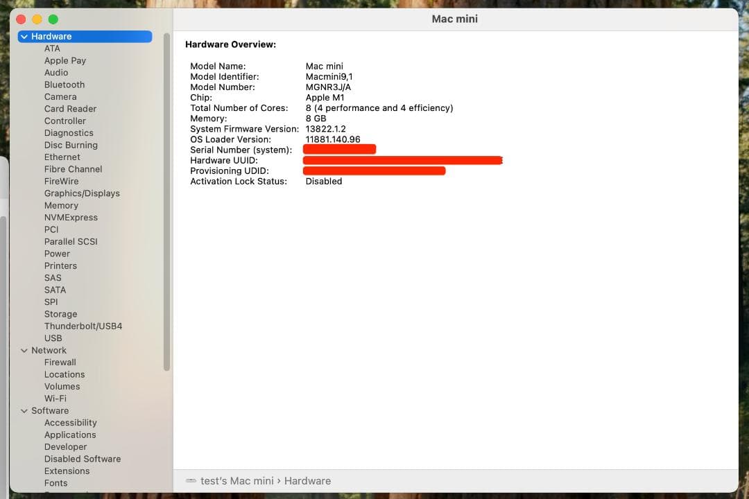 Mac mini M1 8GB ストレージ256GB
