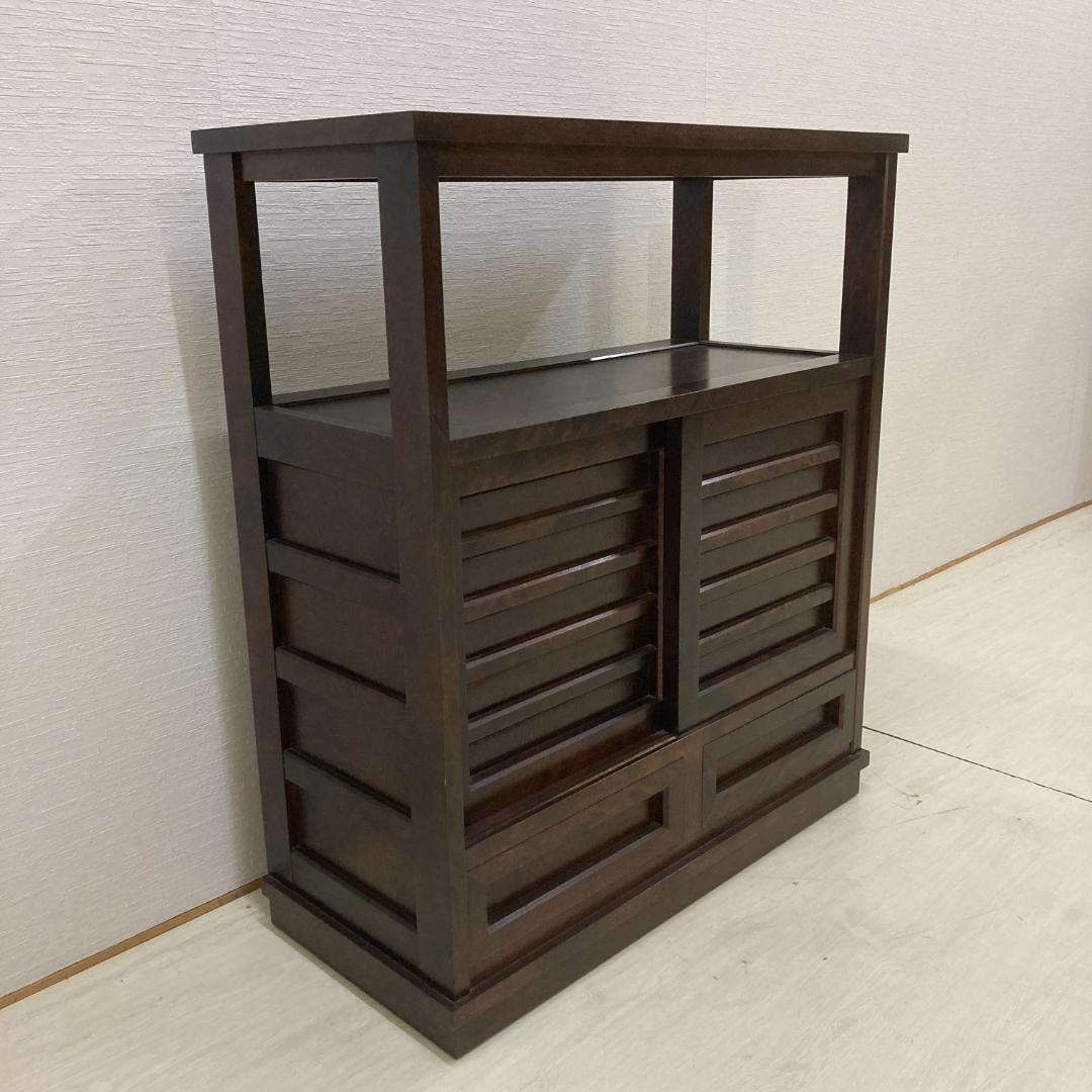 北海道民芸家具 茶棚 茶箪笥 飾り棚 　キャビネット　樺 無垢材　古民家