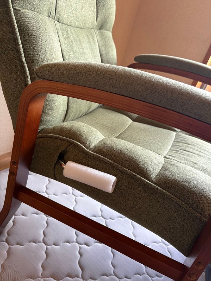 Confort 高座椅子 リクライニングチェア フットレスト一体型（オリーブ）