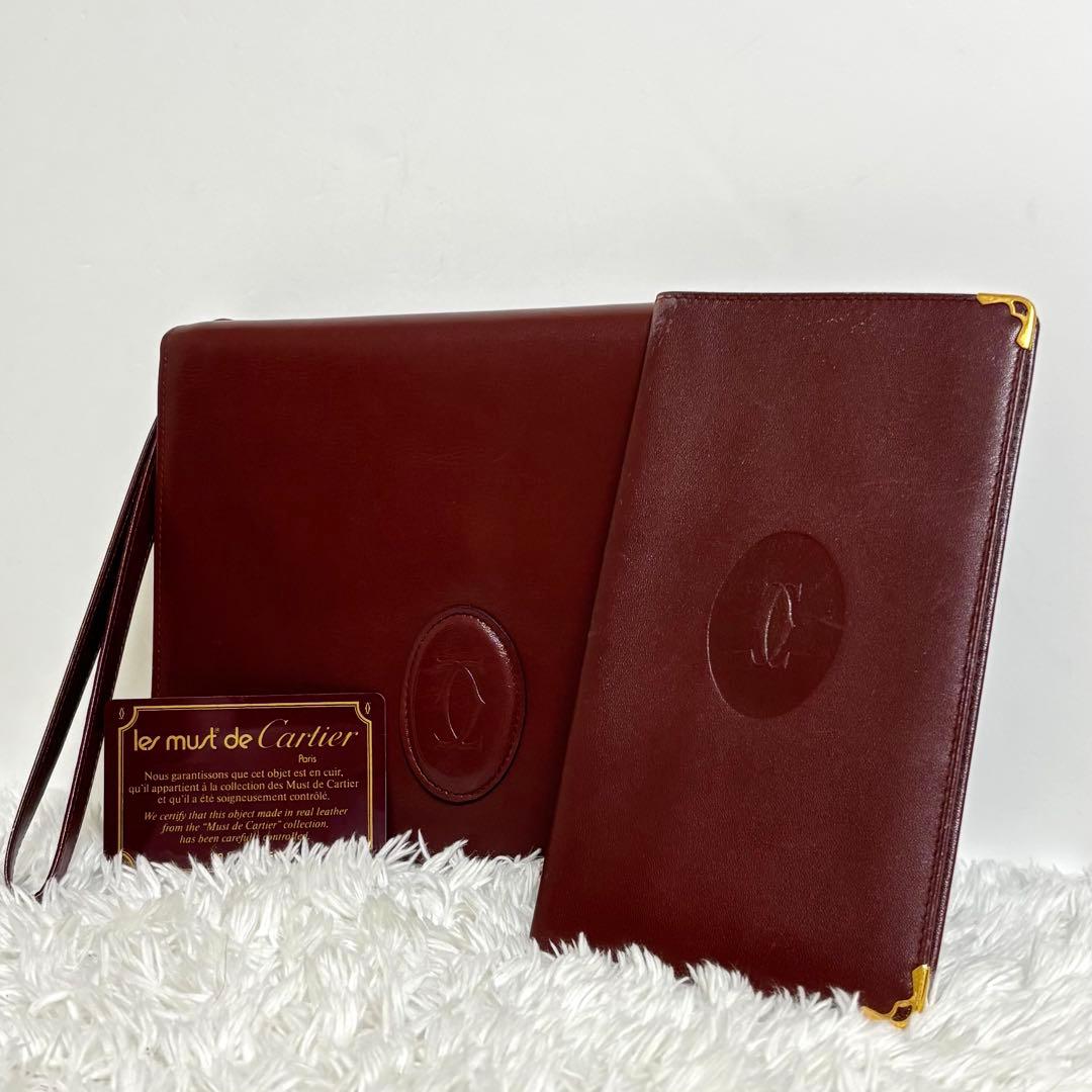 【美品】 カルティエ マストライン クラッチバッグ 札入れ 2点セット