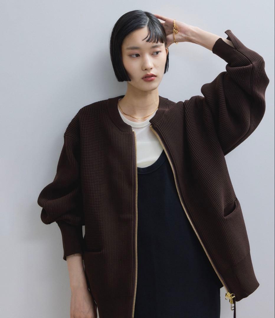 WEB限定【サステナブル】ジップニットカーディガンADAM ET ROPE'