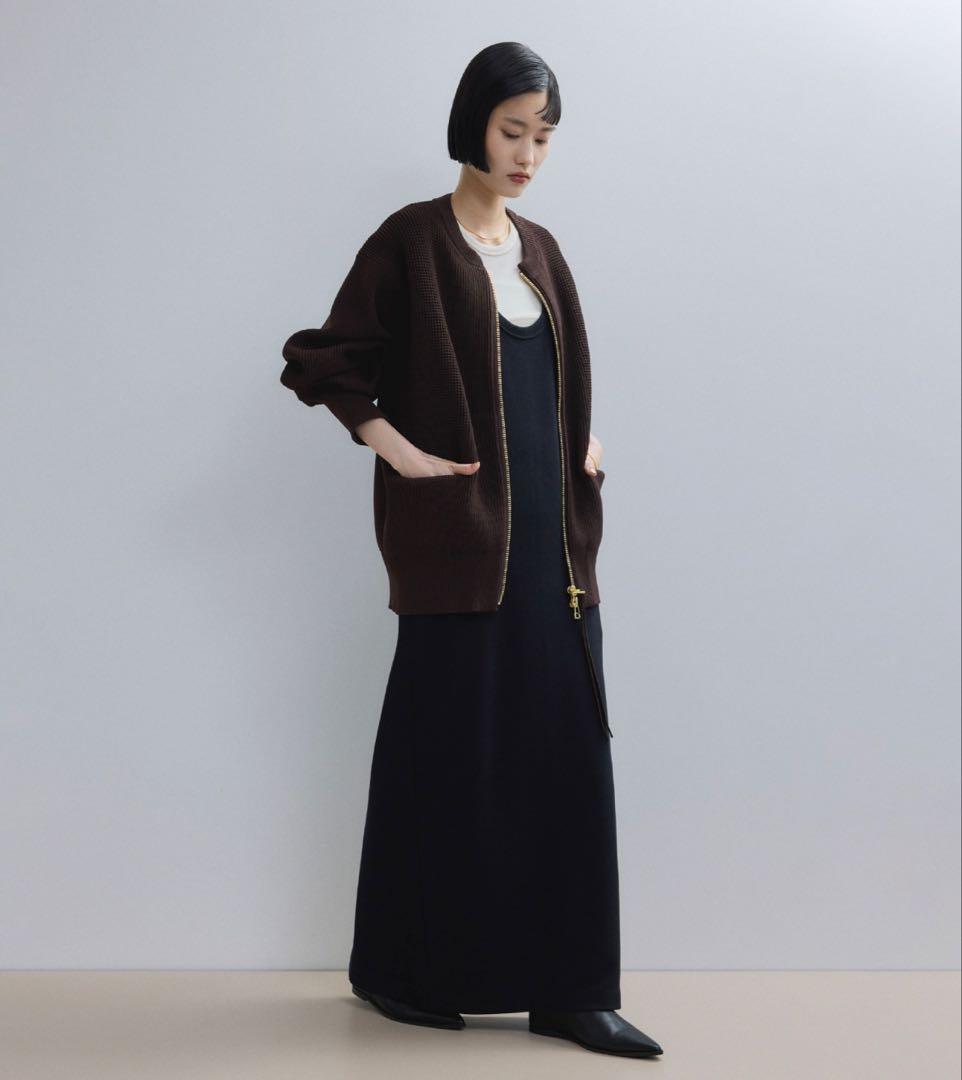 WEB限定【サステナブル】ジップニットカーディガンADAM ET ROPE'