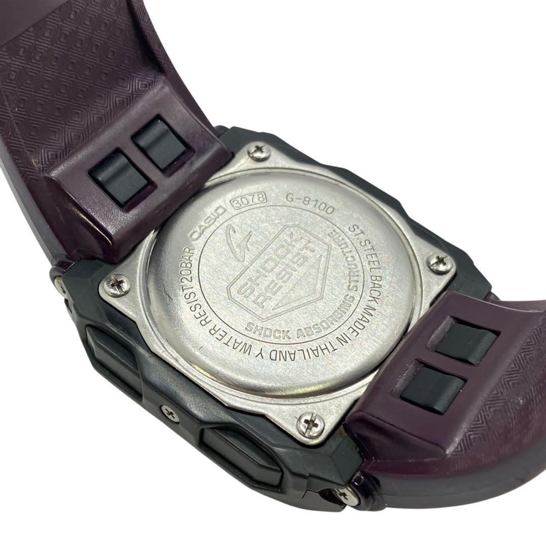 【稼働品】 G-SHOCK 腕時計 G-8100 デジタル スクエア パープル