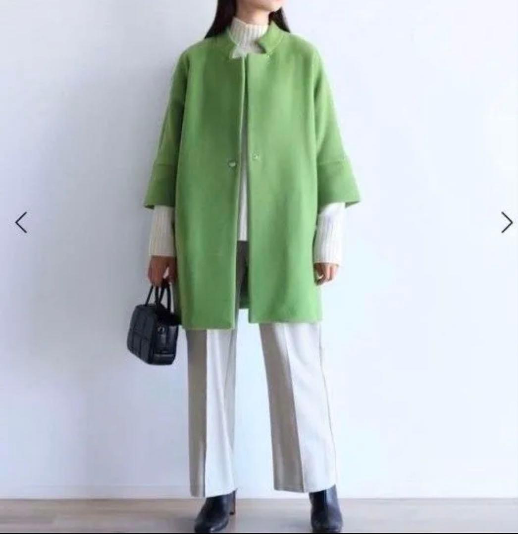 Aga ダブルメルトンコクーンコート　キミドリ　ヤマダヤ