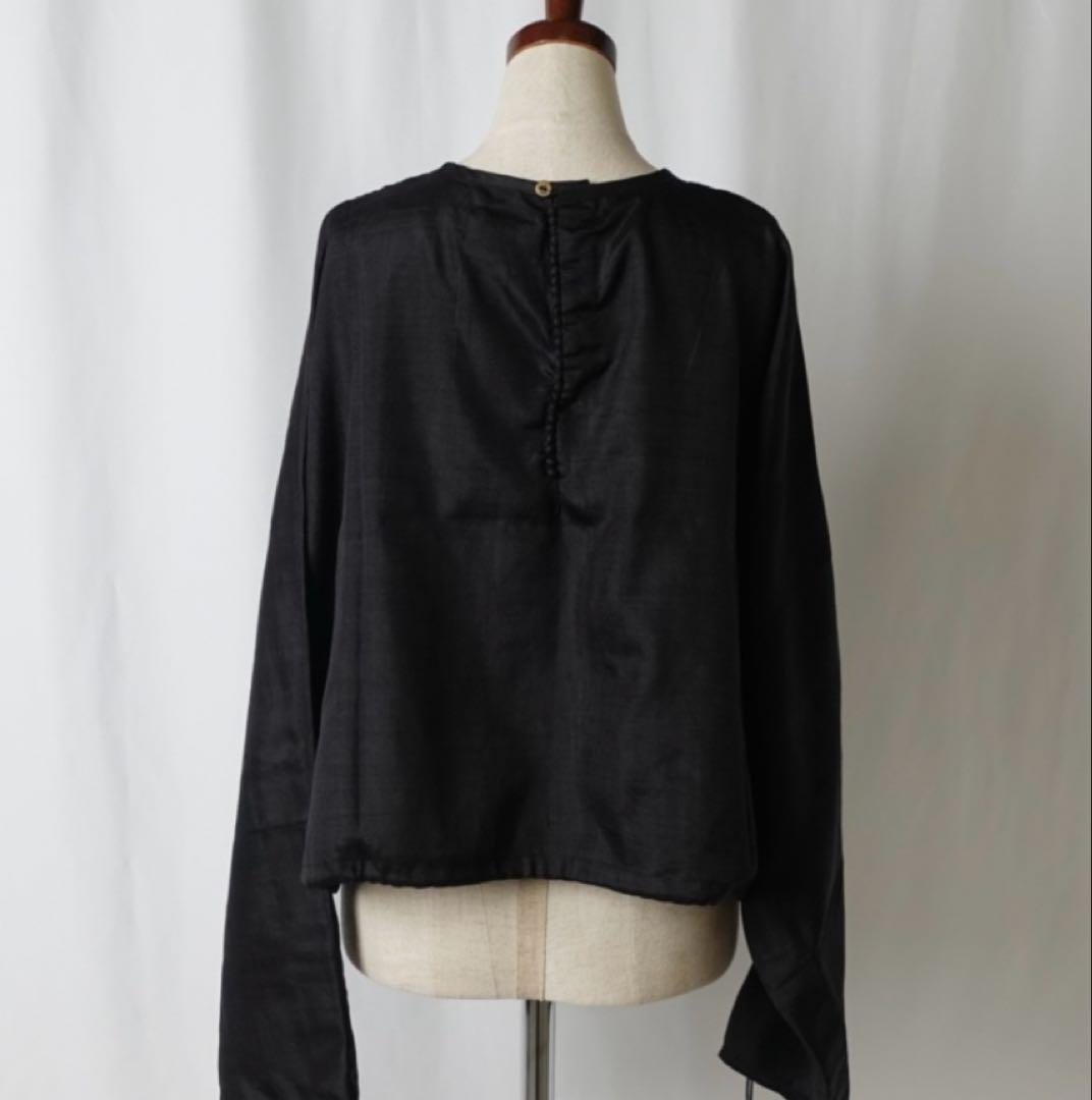 トップス BUNON Back Button Short Wide Blouse
