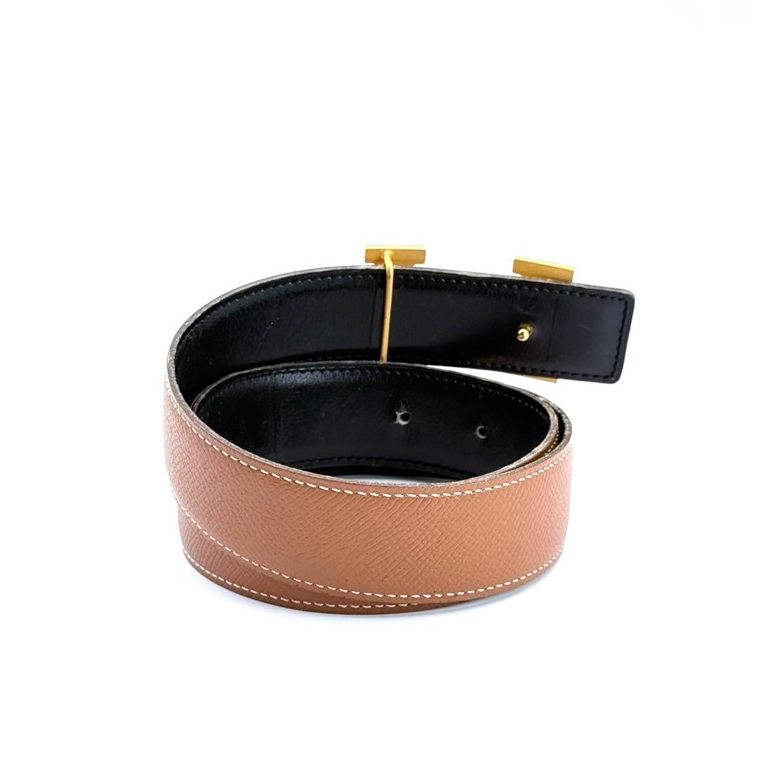 エルメス　Hロゴ　コンスタンス　ゴールド　Hバックル　レザー　リバーシブル