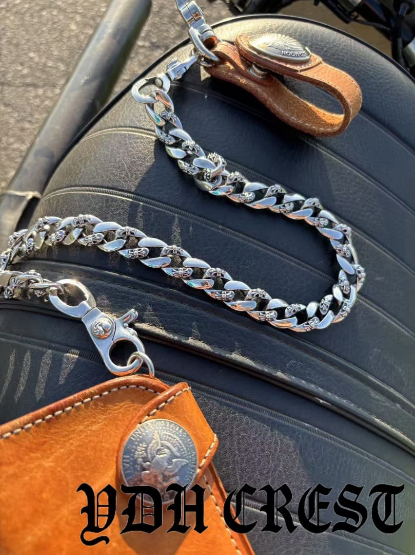 バイカー必須　ウォレット用プレーン　シルバーチェーン　TYPE1　QBKL011