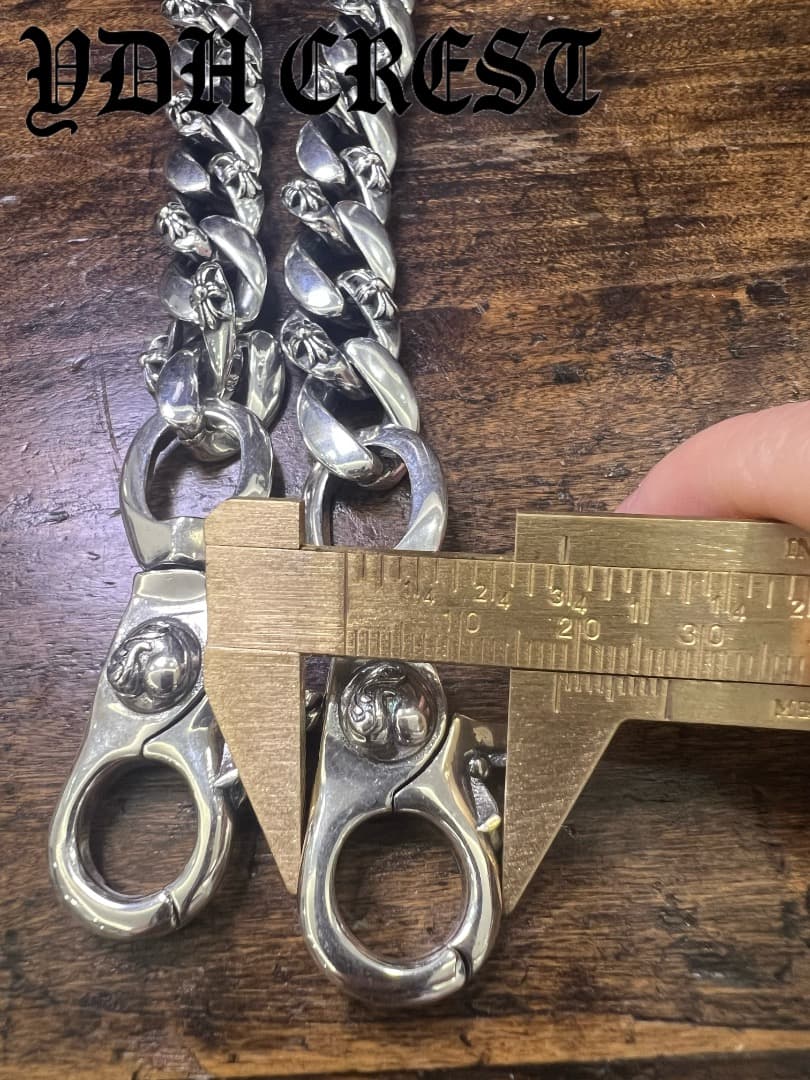 バイカー必須　ウォレット用プレーン　シルバーチェーン　TYPE1　QBKL011