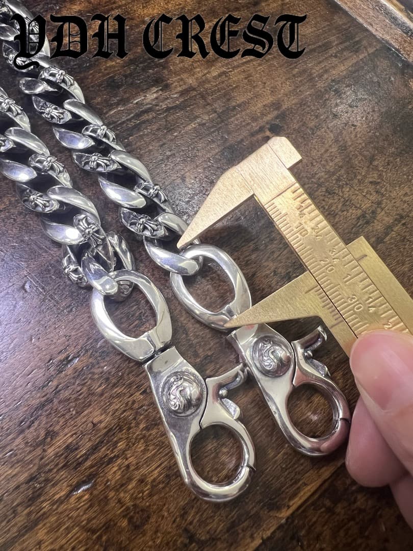 バイカー必須　ウォレット用プレーン　シルバーチェーン　TYPE1　QBKL011