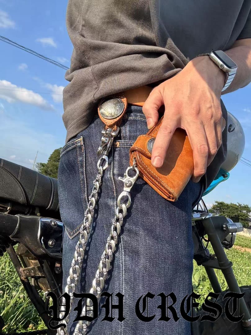 バイカー必須　ウォレット用プレーン　シルバーチェーン　TYPE1　QBKL011