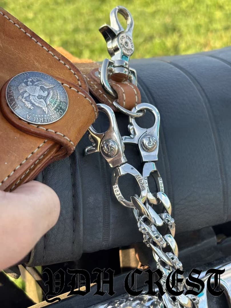 バイカー必須　ウォレット用プレーン　シルバーチェーン　TYPE1　QBKL011