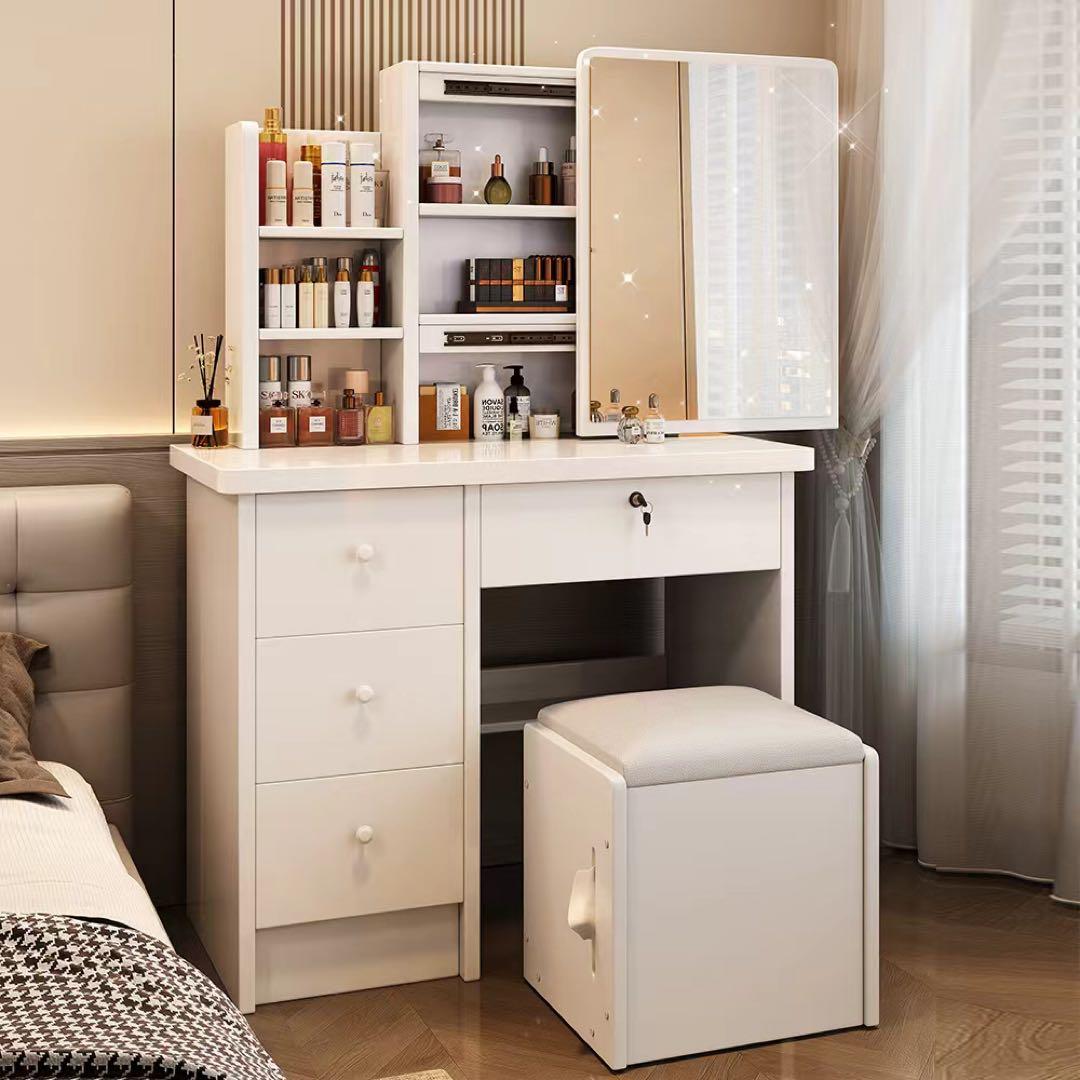 (期間セール)ドレッサー 鏡付き 椅子付き LEDなし 化粧台