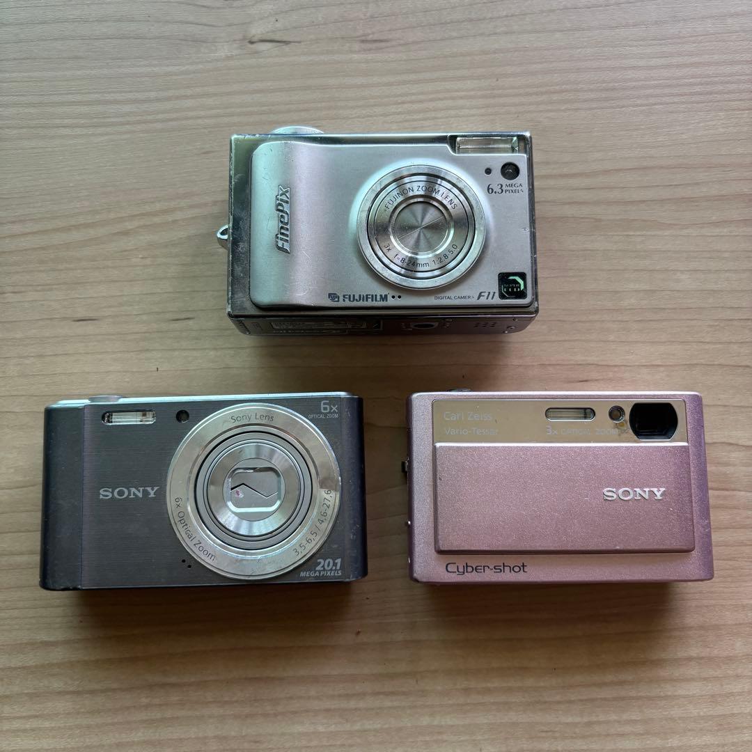 ソニー 富士フィルム ジャンクカメラ 3セット DSC-T20 W810 F11