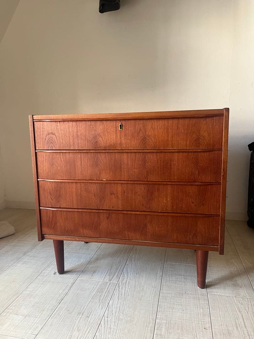 60-70年代 北欧 ビンテージ デンマーク製 4段 チェスト チーク