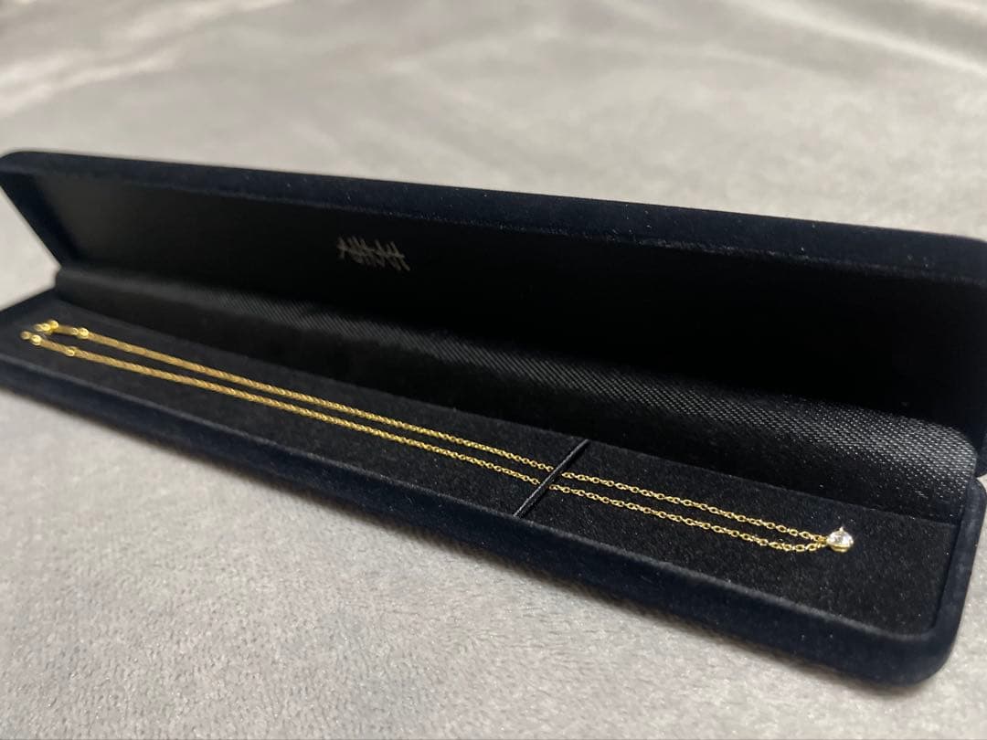 ■■廃盤希少■■AHKHA ハート型一粒ダイヤモンドネックレス♡K18