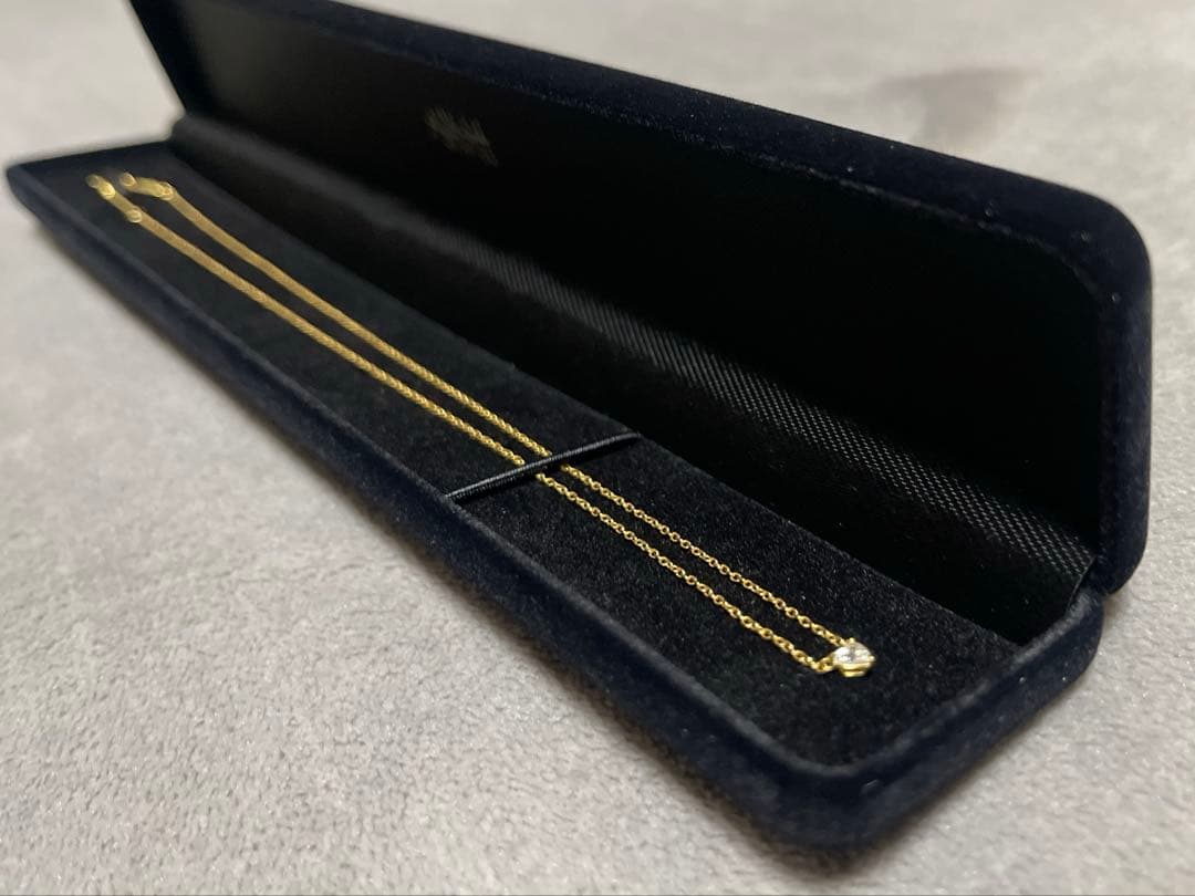 ■■廃盤希少■■AHKHA ハート型一粒ダイヤモンドネックレス♡K18