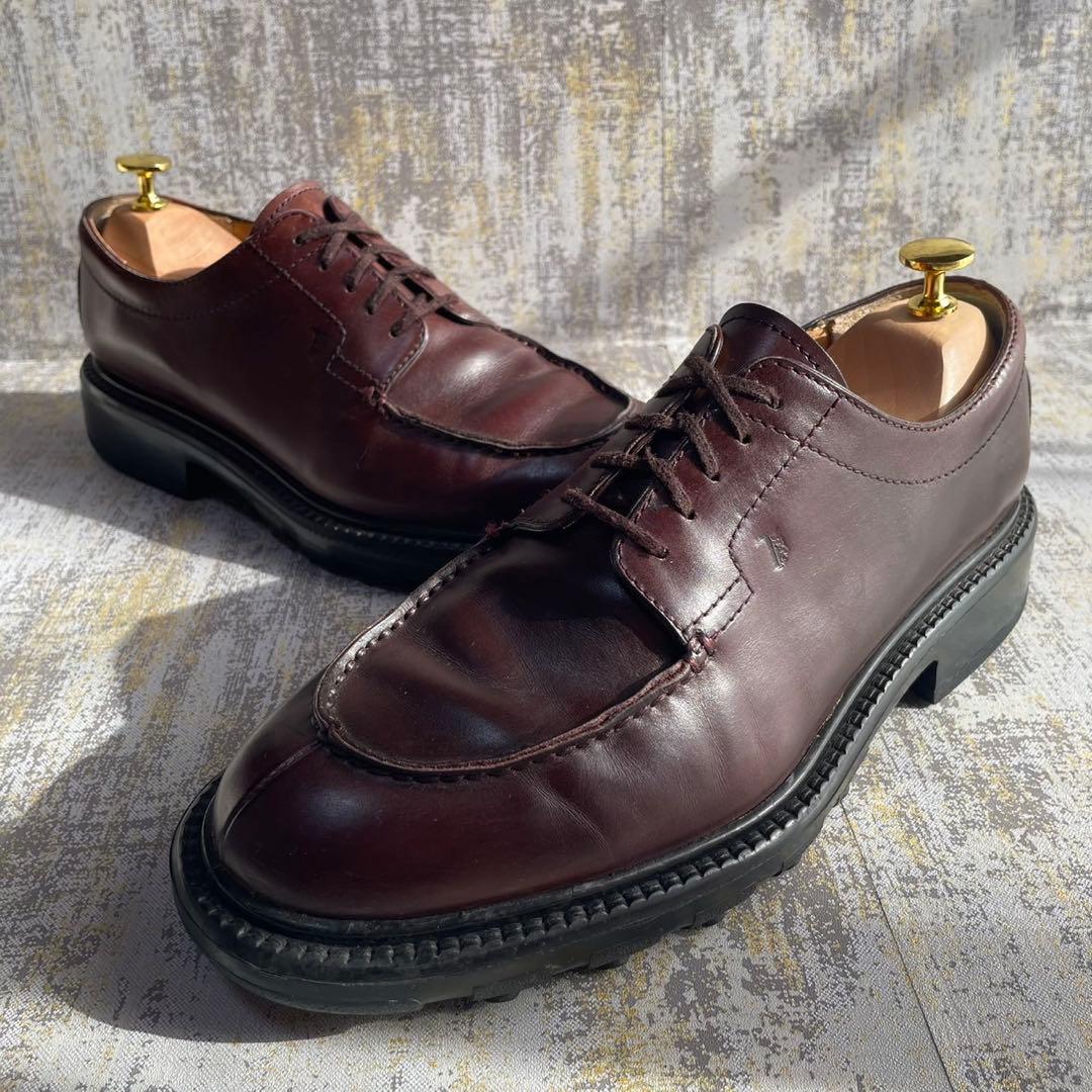 ★希少★トッズ TOD'S Uチップ ドレスシューズ【27】バーガンディ 厚底