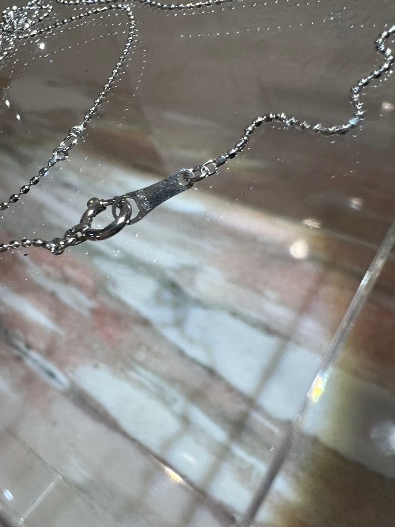 K18WG メキシコオパール2.42ct ダイヤ ネックレス　刻印あり