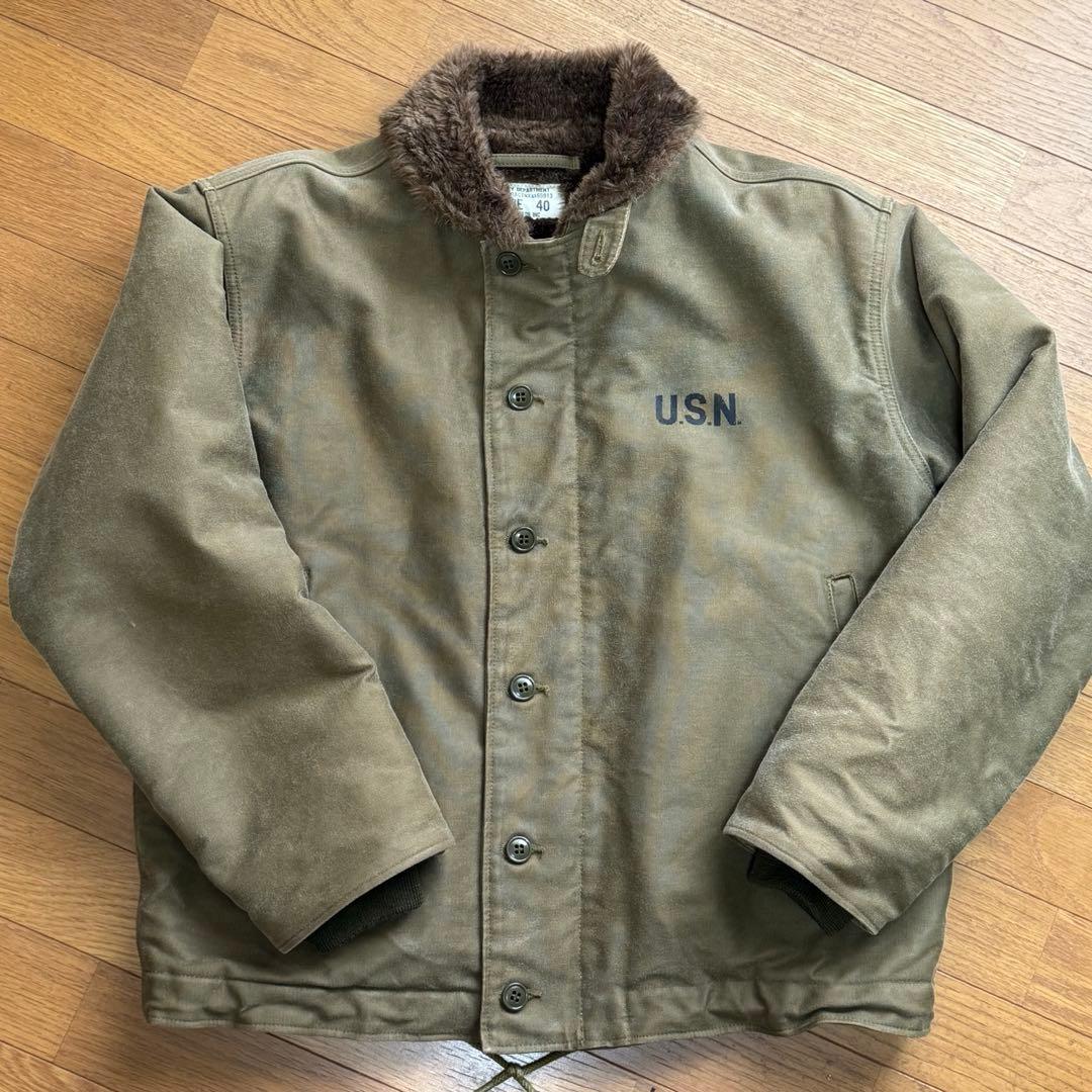 ヒューストン　N-1 デッキジャケット　40 タン？カーキ　レギュラータイプ