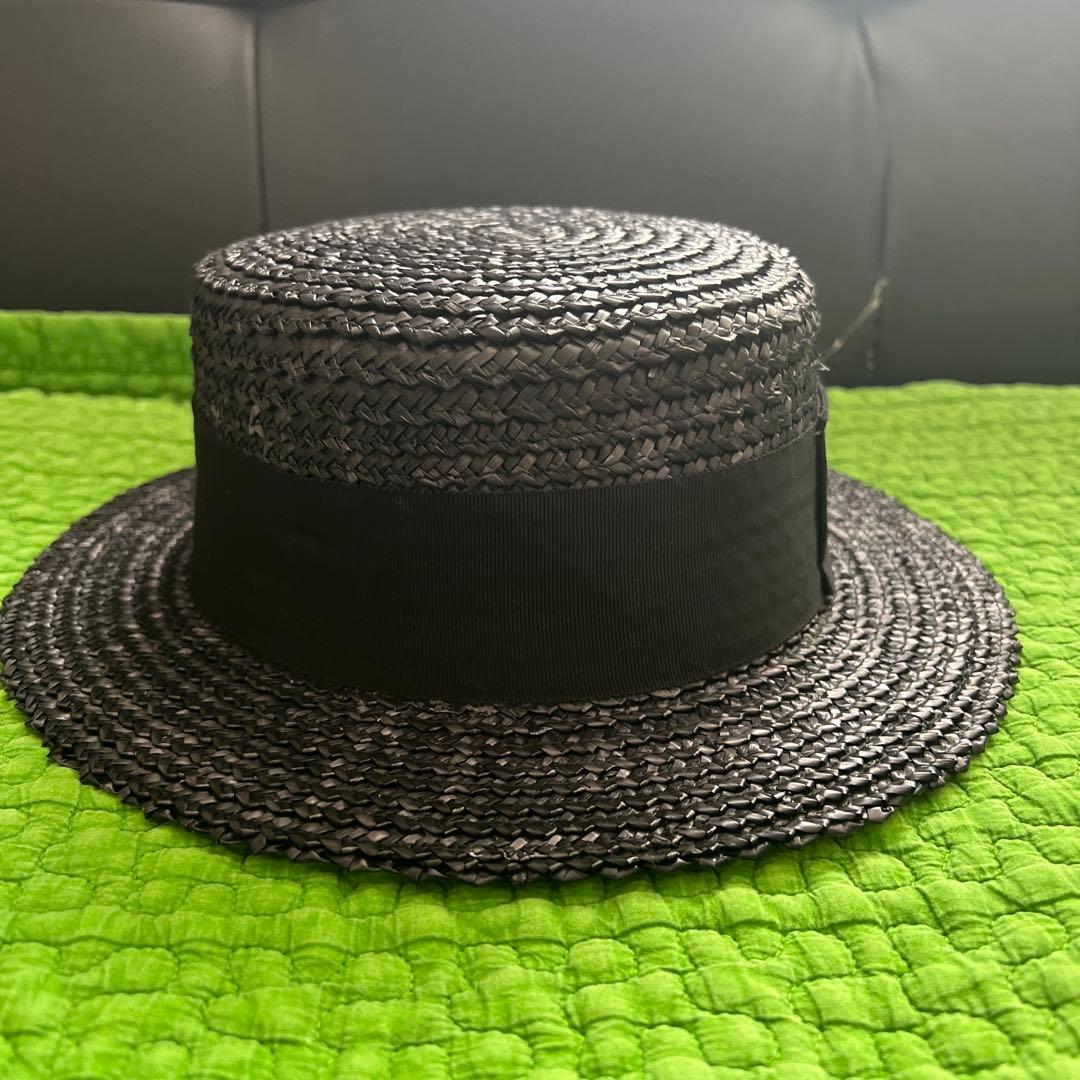 新品未使用 田中帽子店 鬼麦黒カンカン帽男女兼用