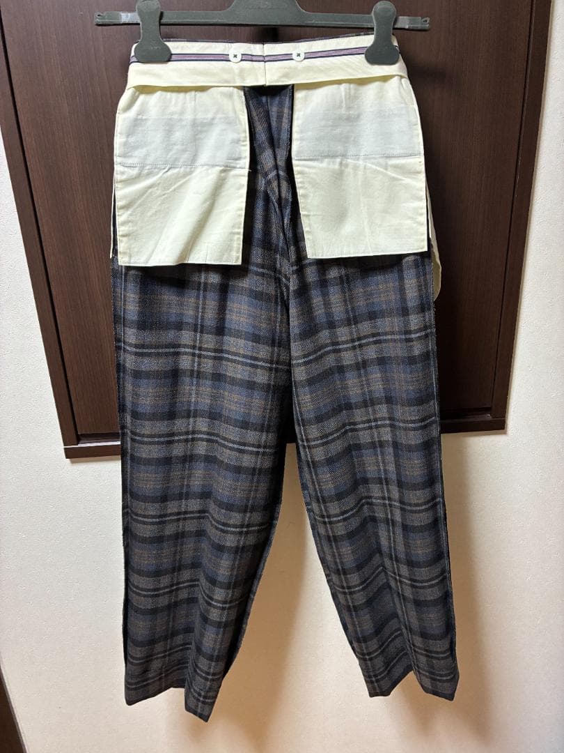 BERNARD ZINSベルナールザンスチェック柄プリーツワイドパンツスラックス