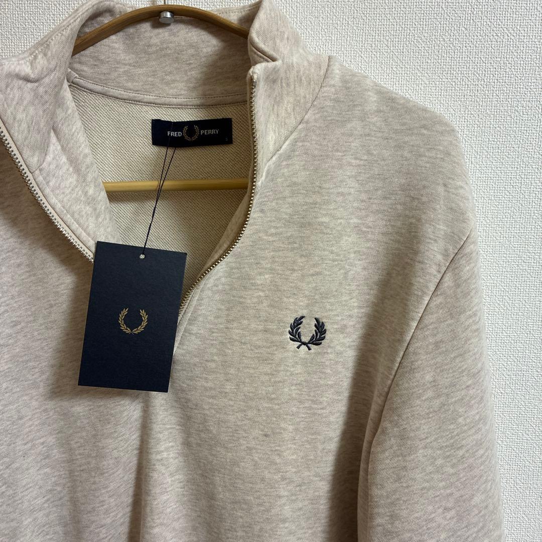 専用　新品-Fred Perry ベージュ ジップアップ スウェット S