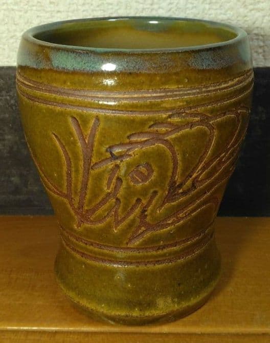 人間国宝 金城次郎 ゴブレット 栞 共箱 美品 壺屋焼 やちむん 壷屋焼 希少品