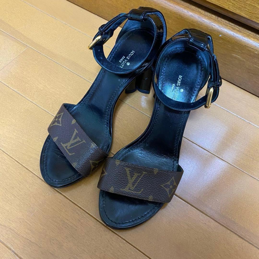 LOUIS VUITTON ヒール サンダル モノグラム 35 収納袋 保存袋