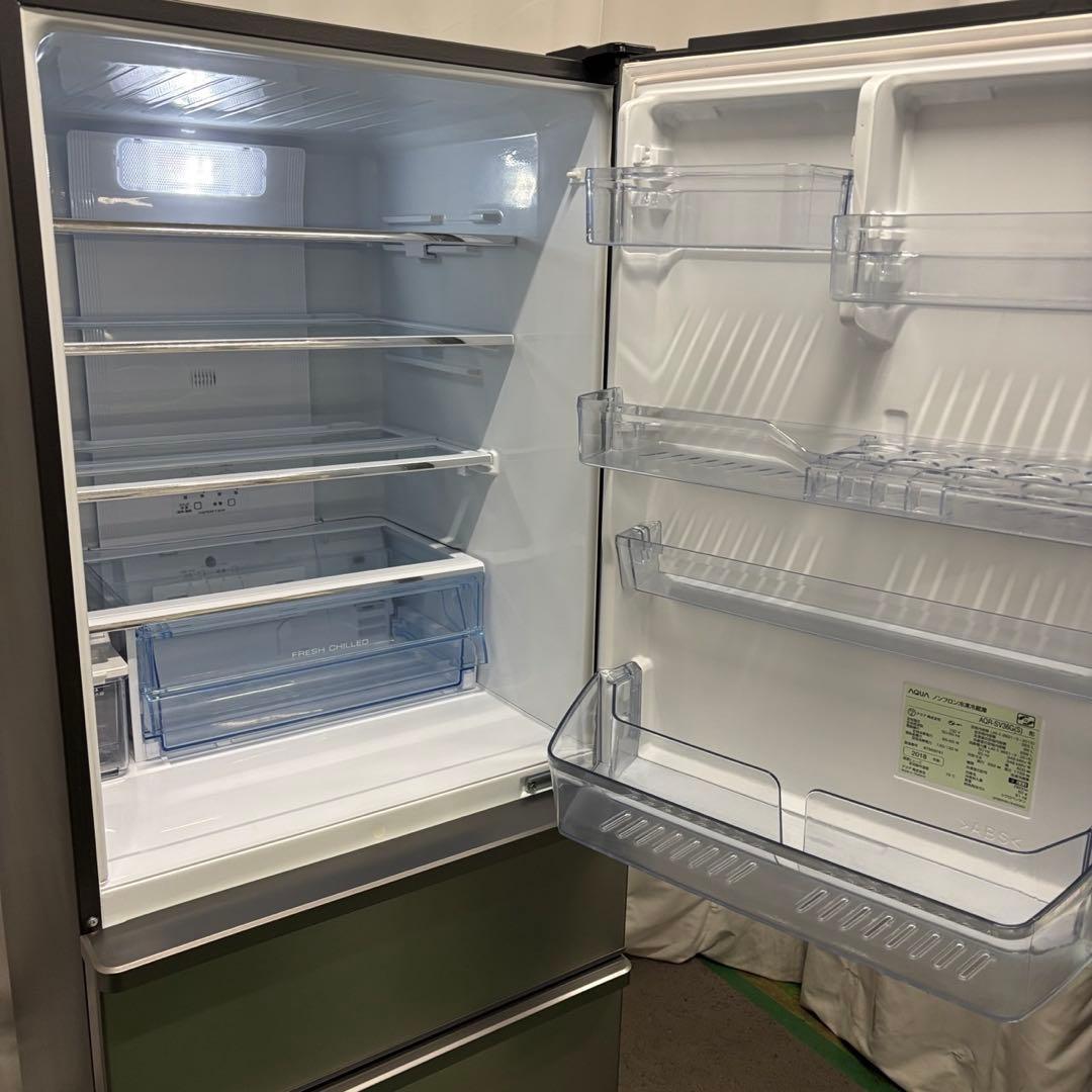 155⭕️冷蔵庫　アクア　300ℓ〜400ℓ　大型　安い　綺麗　右開　設置無料