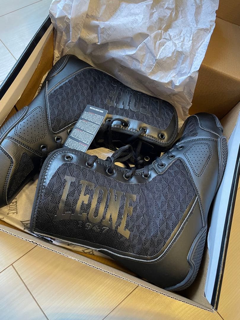 【新品・未使用】LEONE ボクシングシューズ ブラック 27.5cm