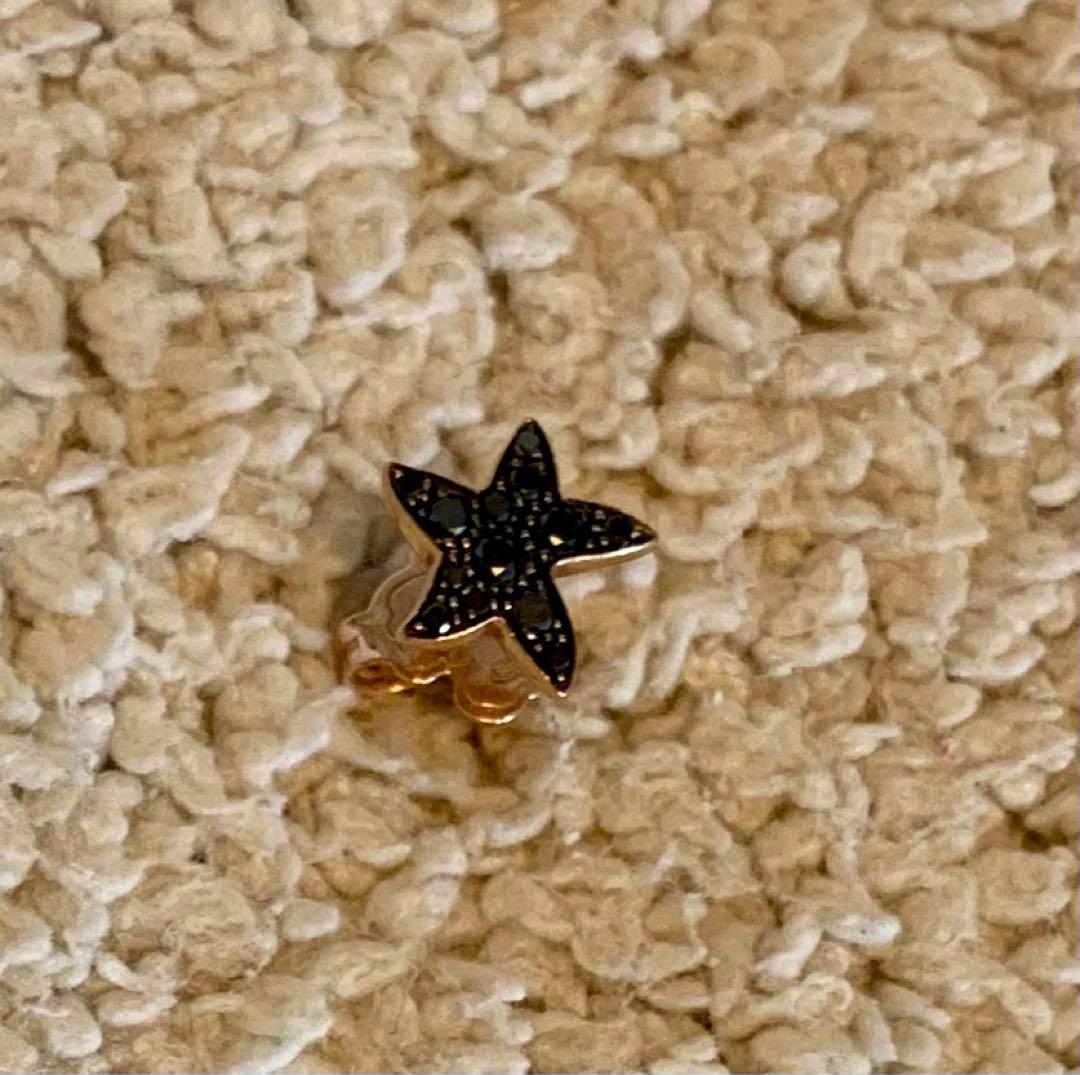 Pomellato DoDo 10K PG ブラックダイヤ ヒトデ ピアス 片耳