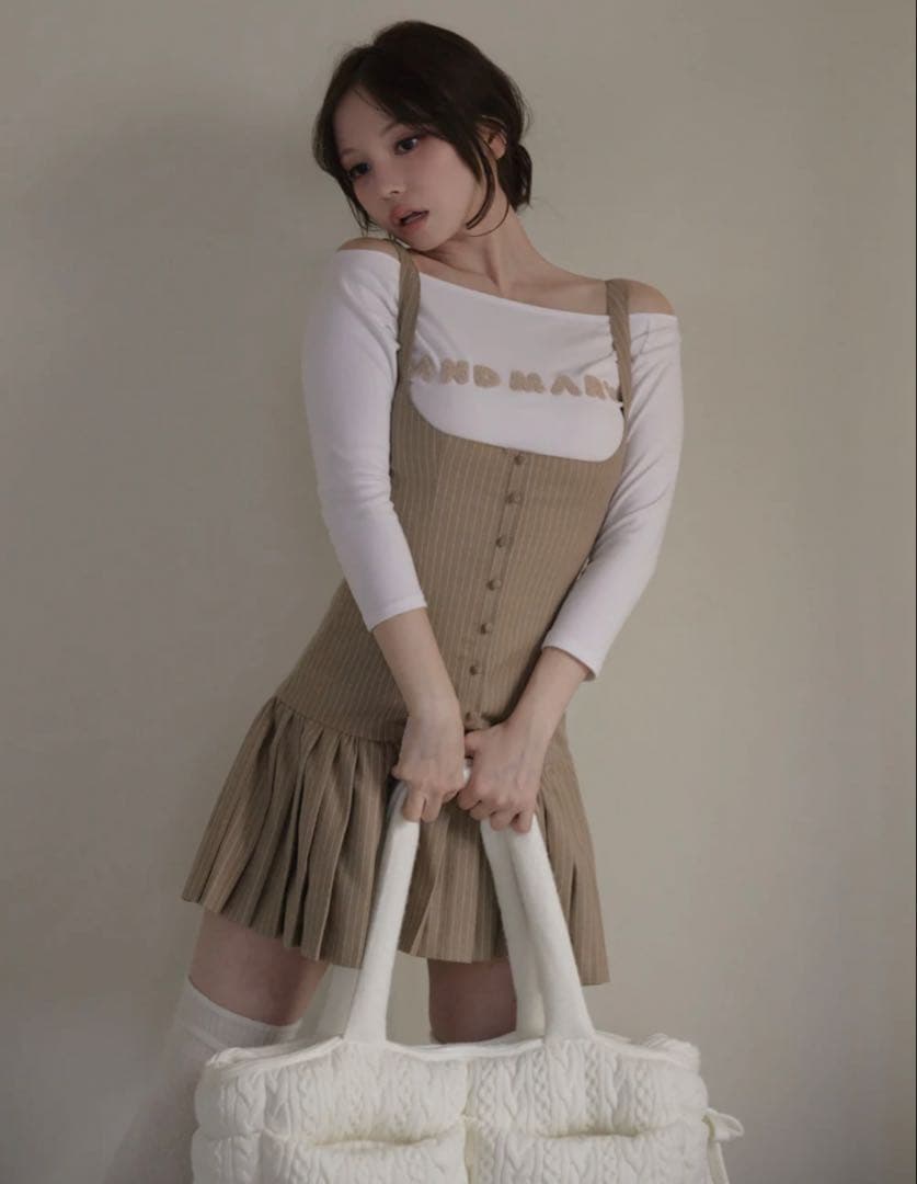 ANDMARY Jade set mini dress beige 未使用