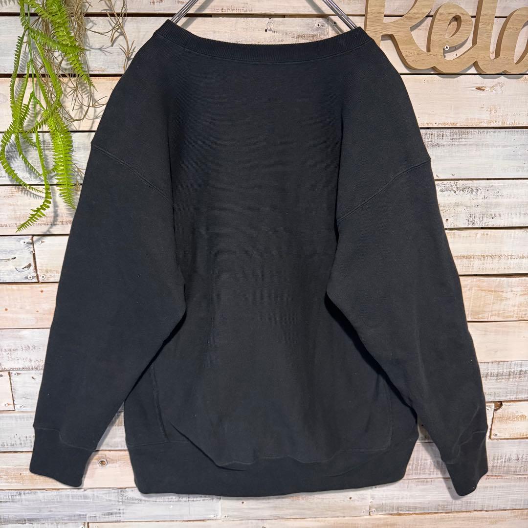 チャンピオン リバースウィーブ 青タグ 復刻 3段プリントスウェットXL 黒