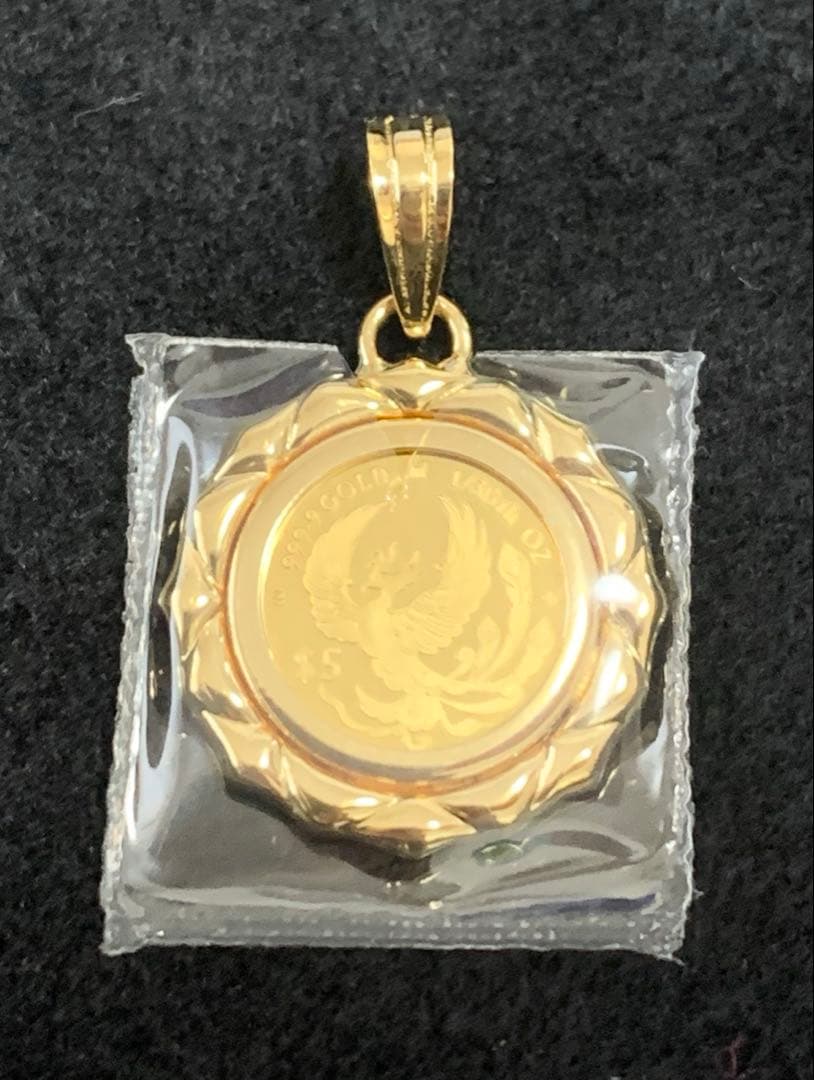 フェニックスチャーム　ペンダントトップ　ネックレス　K24×K18