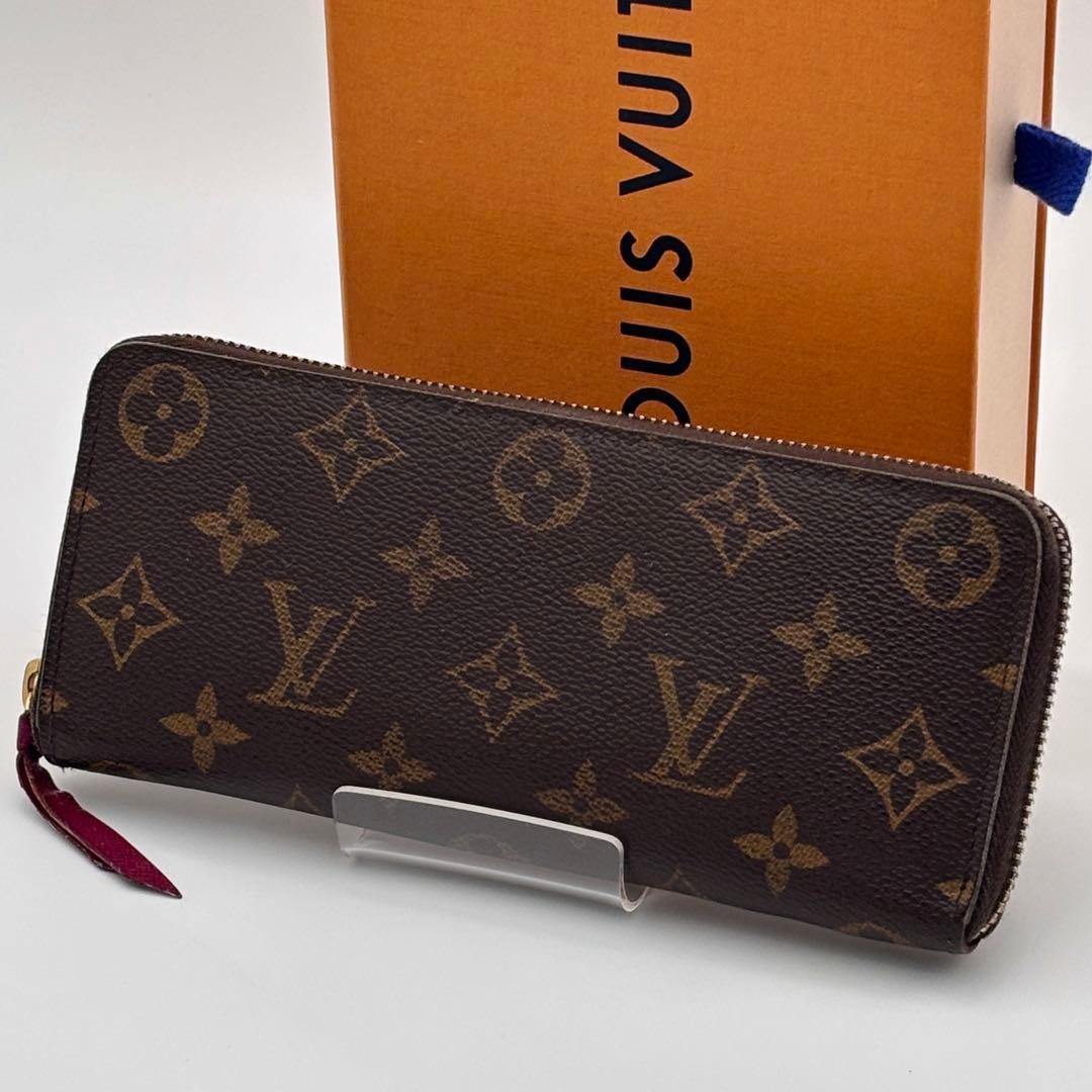 ルイヴィトン モノグラム　ポルトフォイユ　クレマンス　フューシャ 長財布