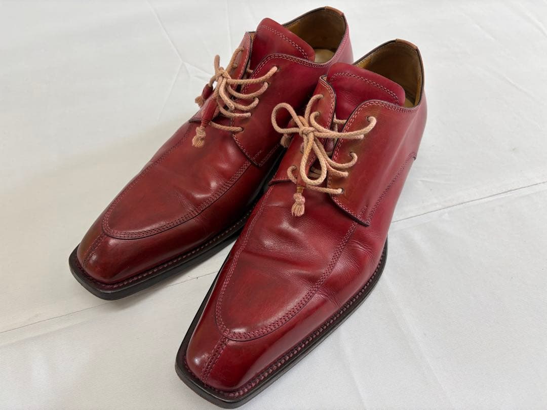 ステファノブランキーニ Uチップ 赤系 パティーヌ イタリア製 サイズ8.5