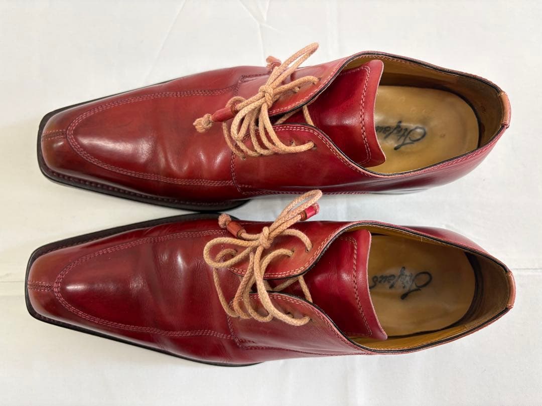 ステファノブランキーニ Uチップ 赤系 パティーヌ イタリア製 サイズ8.5