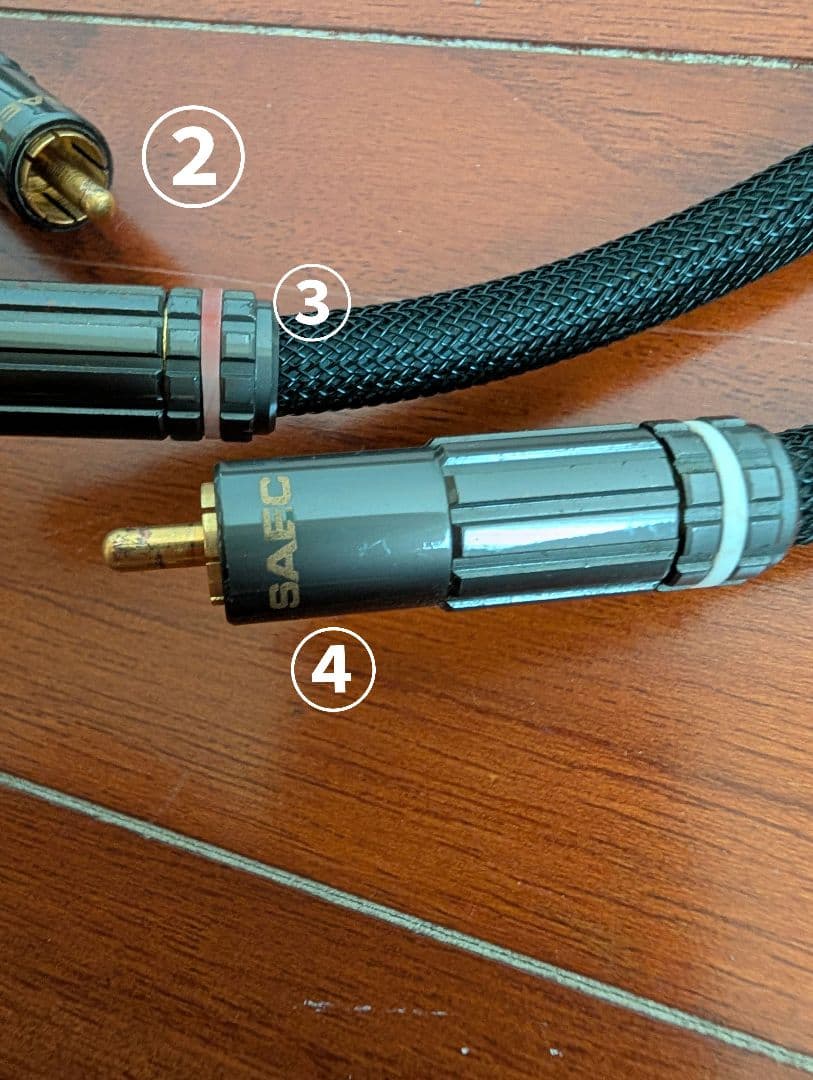 SAEC サエク ラインケーブル 0.7m 金メッキコネクタ 1ペア