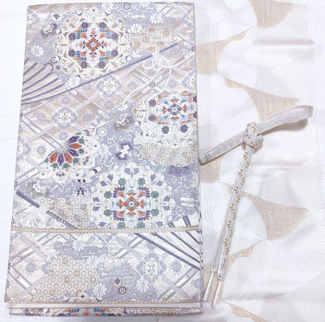 ❰6378❱ フルセット　色留袖 華文 金駒刺繍 一つ紋　袋帯　帯締　正絹　着物