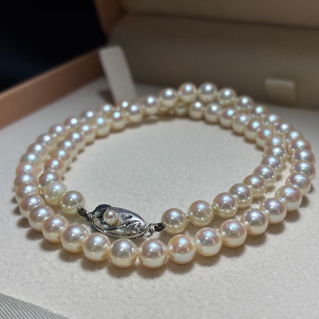 【テリ抜群✨】あこや真珠　パール　ネックレス　約6.0-6.5mm 本真珠