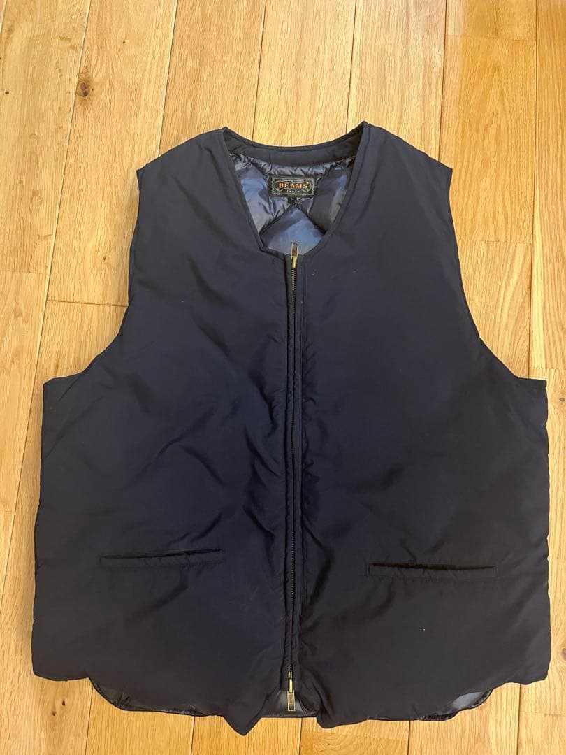BEAMS+ CORDURA ネイビー ダウンベスト